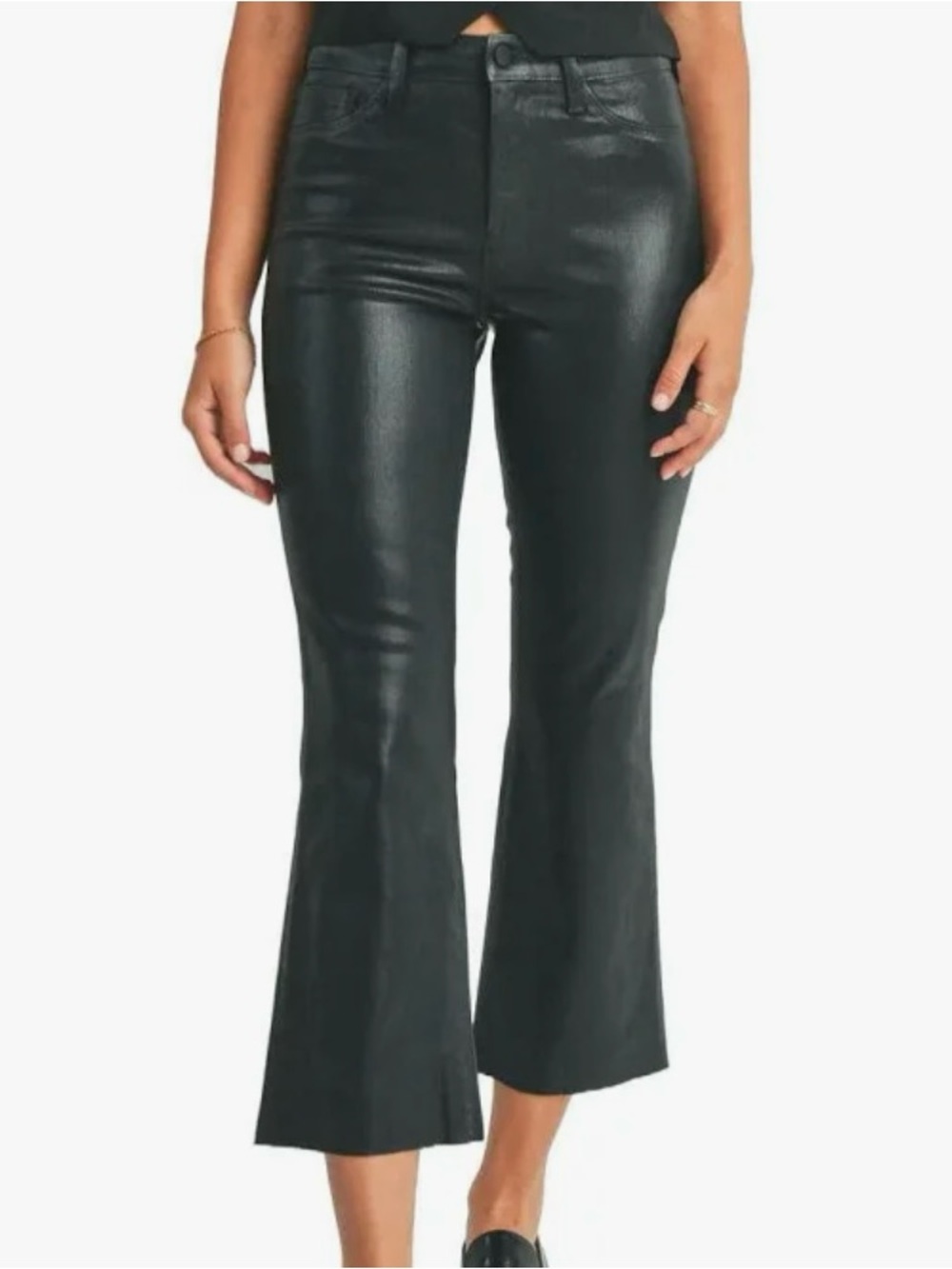 Just Black Black Cropped Kick Flare Pants size 31 new with tags